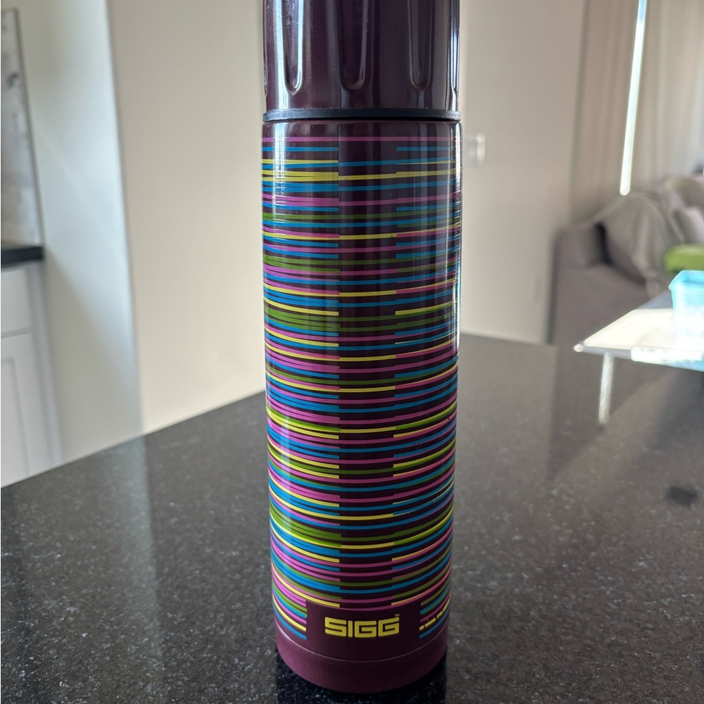 NEVER USED: Vintage-Style Multicolor SIGG Bottle - Mint Condition